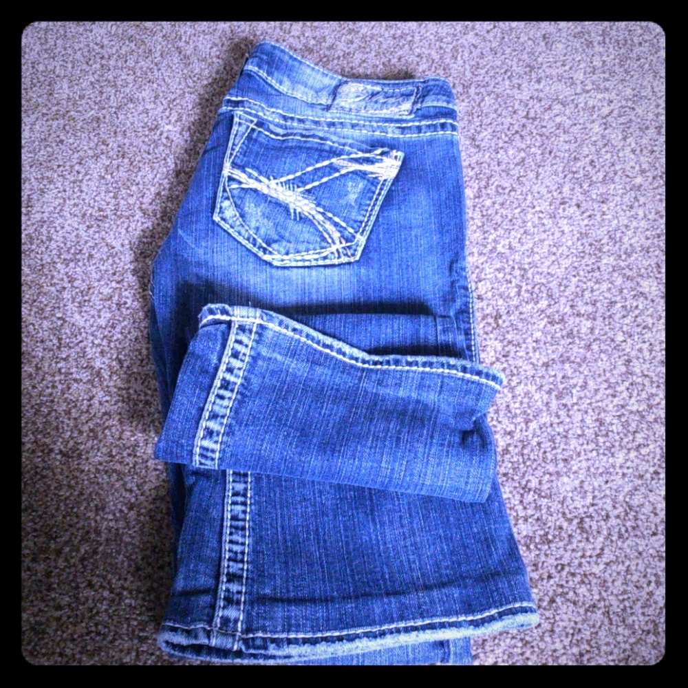 Silver distressed denim